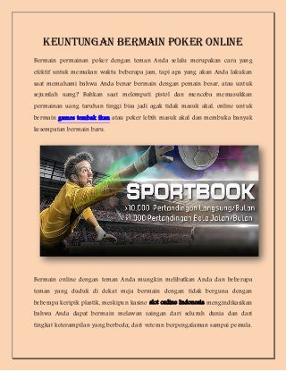 Keuntungan bermain poker online