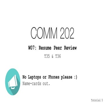 W07 Resumes-Peer Review