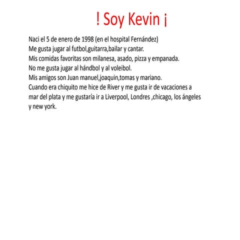Kevin auto biografia
