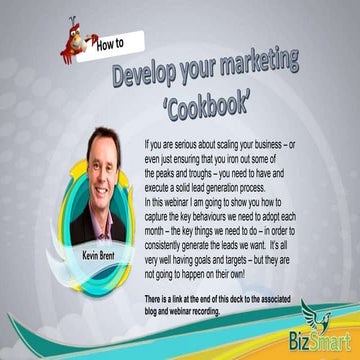 How to Develop Your Marketing Cookbook