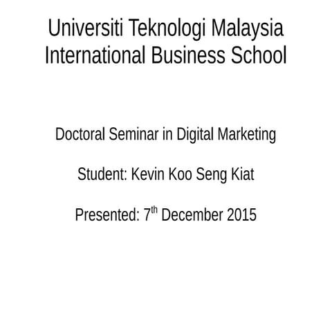 Presentation on 6th December 2015