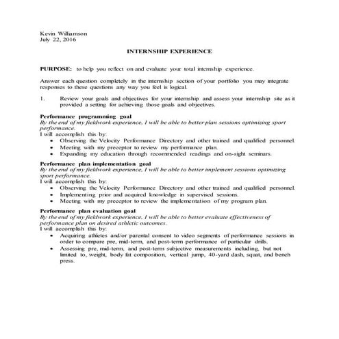 Internship Experience