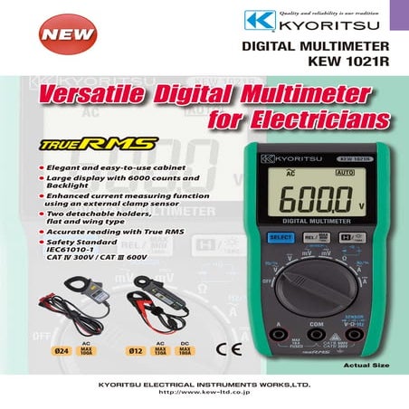 Kyoritsu Digital Multimeter Kew 1021R