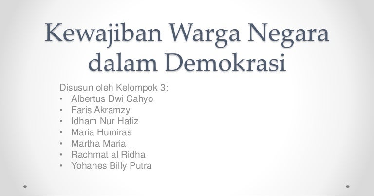 Kewajiban Warga Negara Dalam Demokrasi