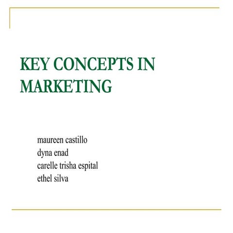 Key Concepts In Marketing