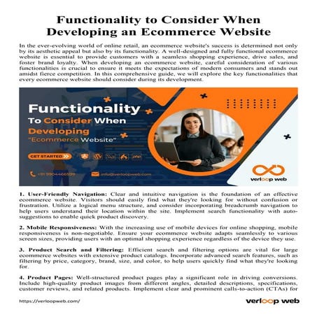 Key Features for Successful Ecommerce Websites