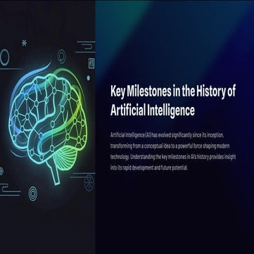 Key Milestones in the History of Artificial Intelligence | PDF