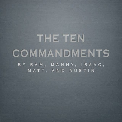 The 10 commandments | PPTX