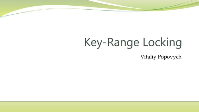 Key range locking