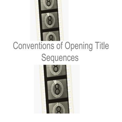 Conventions of Title Sequences