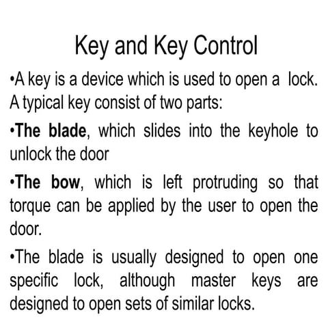 Key and key control PPT