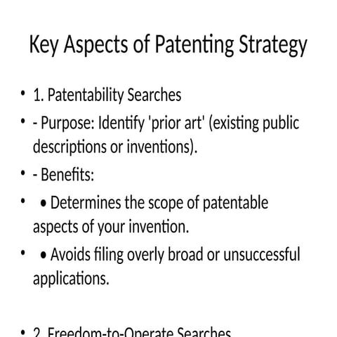Key_Aspects_of_Patenting_Strategy. for the beginners in the IP firld