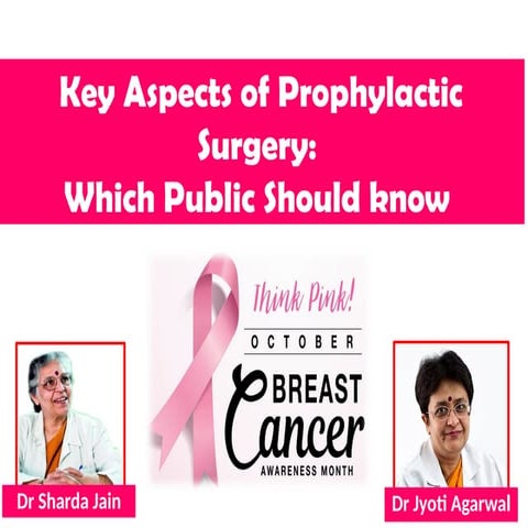 Key Aspects of Prophylactic Surgery: Which Public Should know : Dr Sharda Jain