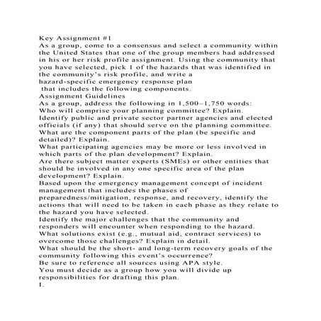 Key Assignment #1As a group, come to a consensus and select a comm.docx