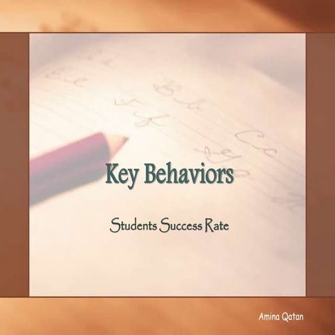 Key behaviors students success rates amina qatan