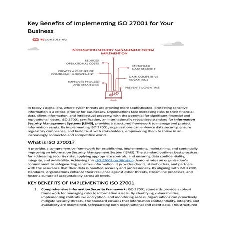 Key Benefits of Implementing ISO 27001 for Your Business. | PDF