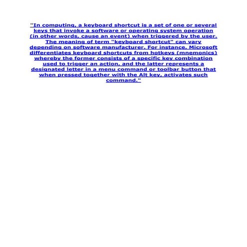 Keyboard shortcut practice