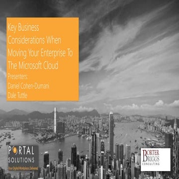 Key Business Considerations When Moving Your Enterprise To The Microsoft Cloud