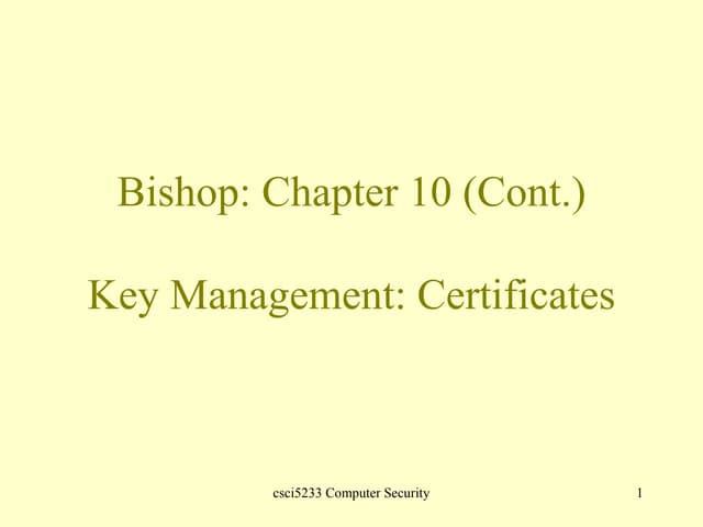 Key Certificates