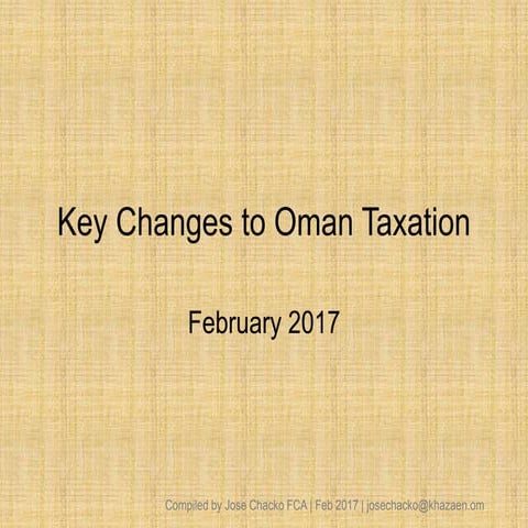Key changes to oman corporate tax laws  2017
