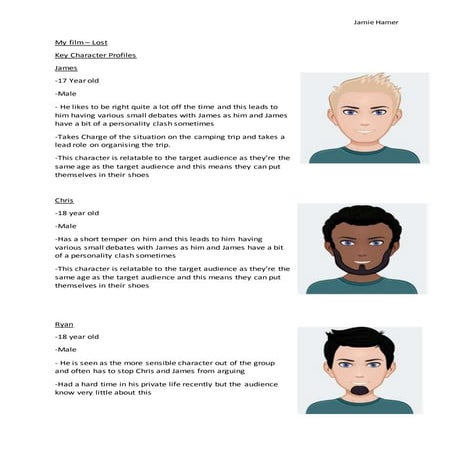 Key character profiles