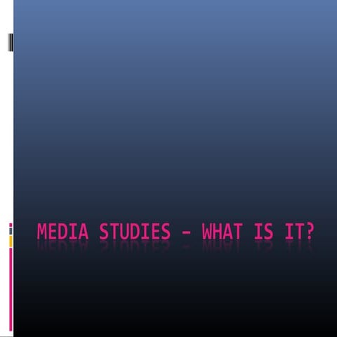 GCSE Media Studies Introduction