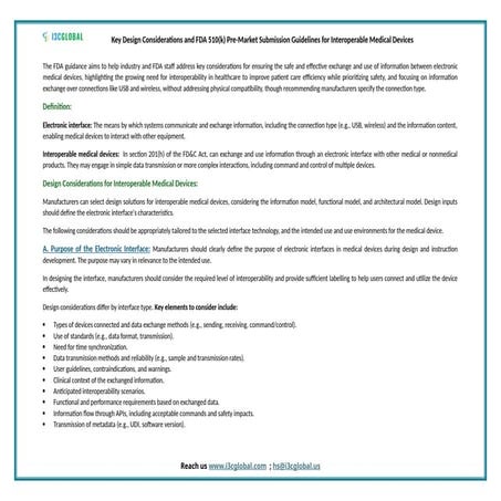 Key Design Considerations and FDA 510k Pre-Market Submission Guidelines for Interoperable Me.docx