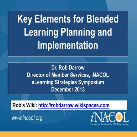 Key Elements for Blended Learning