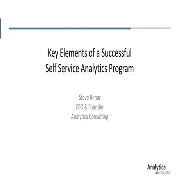 Key Elements for a Successful Service Analytics Program
