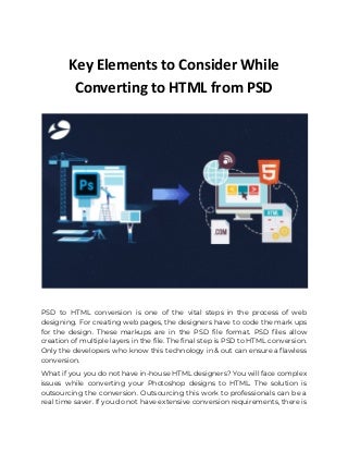 Key Elements to Consider While Converting to HTML from PSD