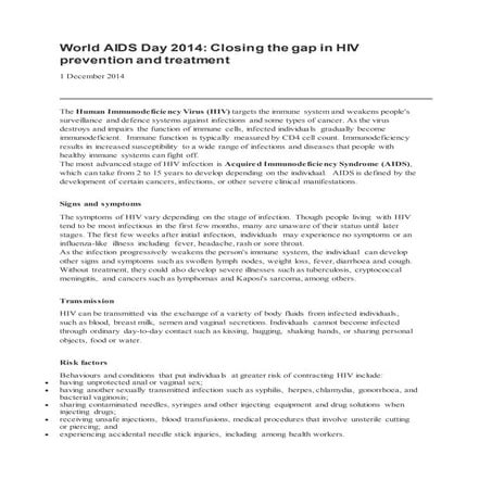 Key Facts over HIV by Dr. Milind Kulkarni