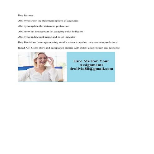 Key features Ability to show the statement options of accounts Abilit.docx