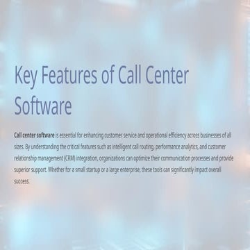 Optimizing-Call-Center-Software-for-Peak-Performance | PPTX