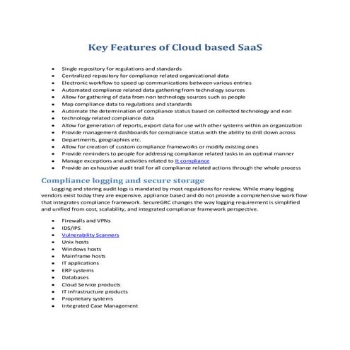 Key featuresofcloudbasedsaas