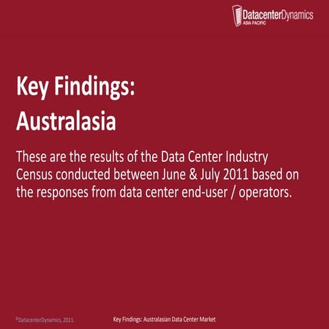 DCD Census Key findings Australia 2011-2012