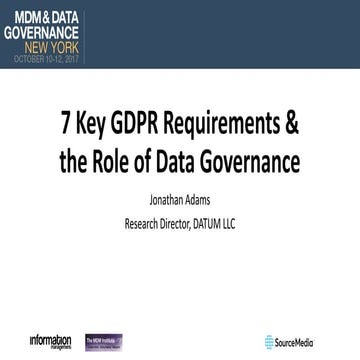 7 Key GDPR Requirements & the Role of Data Governance