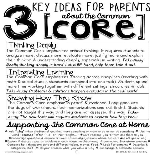 Key ideasforparentsaboutthecommoncorea handout