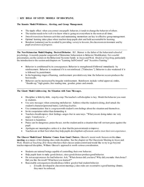 Canter model of assertive discipline | PPTX | Education