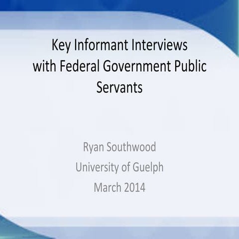 Key Informant Interviews with Federal Government Public Servants | PDF