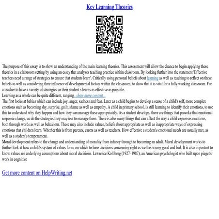 Key Learning Theories