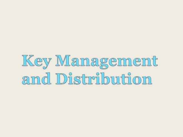 key management in cryptography and network security