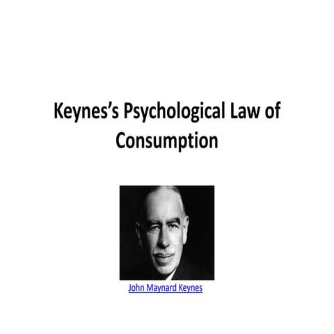 Keynes’s psychological law of consumption