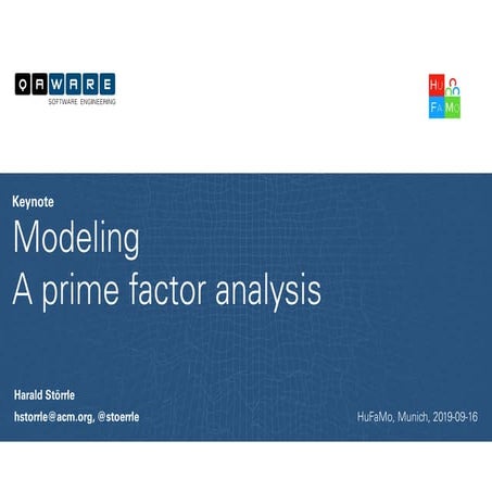 Modeling - A Prime Factor Analysis | PDF