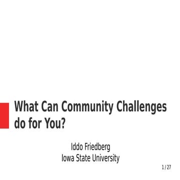 What can Community Challenges do for You?