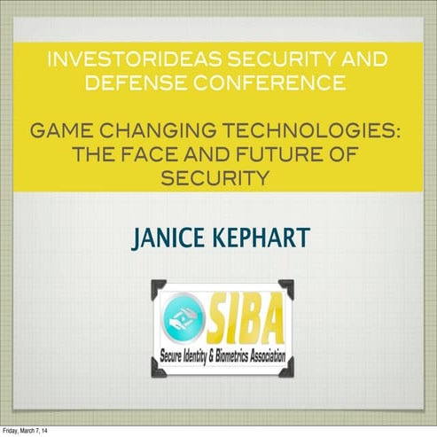 Keynote Speaker Janice Kephart - Founder and CEO of The Secure Identity and B...