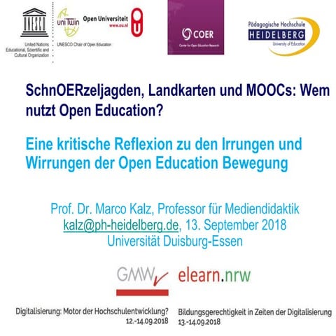 SchnOERzeljagden, Landkarten und MOOCs: Wem nutzt Open Education?