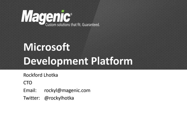 Keynote   Rockford Lhotka on the Microsoft Development Platftorm