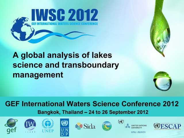 Keynote Presentation: Kelly Munkittrick, Scientific Director, Canadian Water Network, Canadian Rivers Institute, University of New Brunswick, Canada