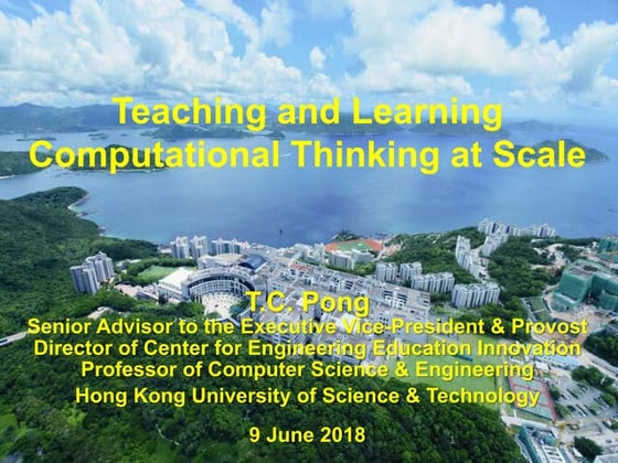 Keynote 1: Teaching and Learning Computational Thinking at Scale