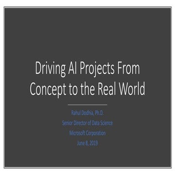 Driving AI Projects From Concept to the Real World